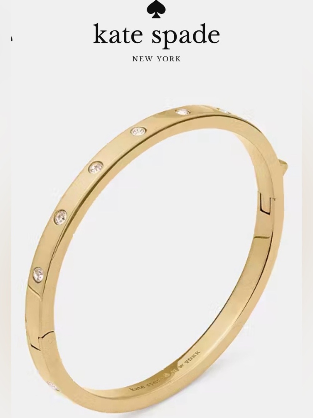 Kate Spade Set in Stone Gold Hinged Bangle